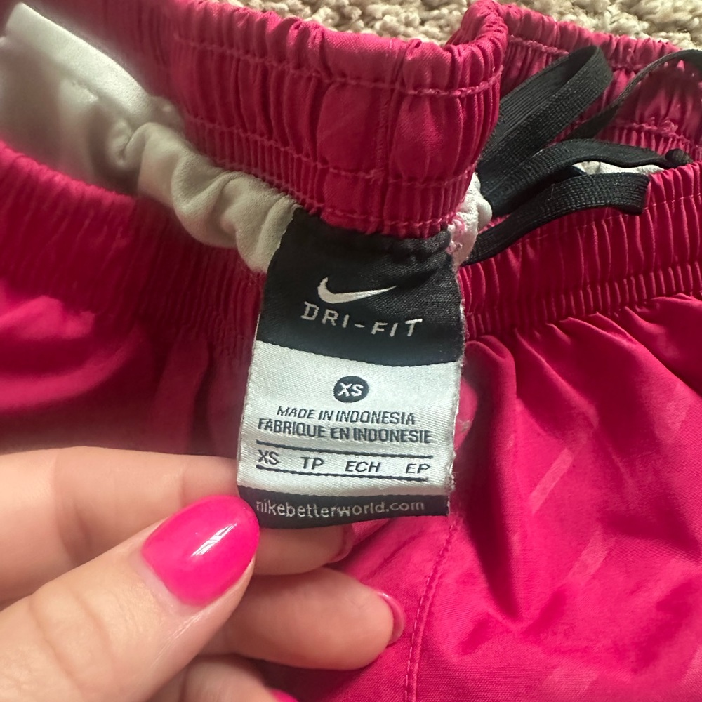 Nike Women's Fuchsia and Purple Athletic Shorts - Picture 3 of 3
